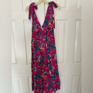 Pink Forever21 tropical dress size Small